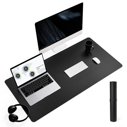 YSAGi Non-Slip Leather Desk Pad, Waterproof Laptop Computer Desk Keyboard Mat, Table Protector Blotter Mat, Large Mouse Pad for Office/Work/Home/Decor(Dark Brown, 31.5" x 15.7")