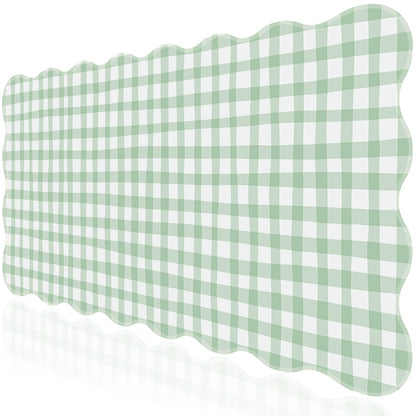 L-SPOUTTO Pink Mouse Pad,Geometric Desk Mat XXL Large Scalloped Gaming Mousepad,35.4x15.7in Non-Slip Rubber Base Keyboard Pad Waterproof Desktop Mat for Laptop Computer Game Home Office-Checkered