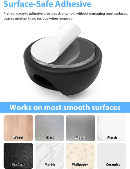 Shintop 6pcs Cord Holder for Nightstand, Self-Adhesive Cable Clips