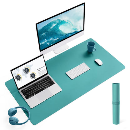 YSAGi Non-Slip Leather Desk Pad, Waterproof Laptop Computer Desk Keyboard Mat, Table Protector Blotter Mat, Large Mouse Pad for Office/Work/Home/Decor(Dark Brown, 31.5" x 15.7")
