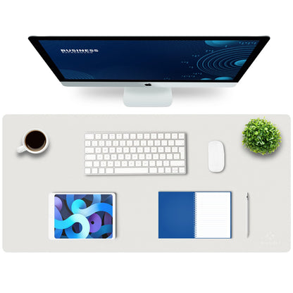 K KNODEL Large Office Desk Mat, Leather Mouse Pad (31.5"x15.7", Black)