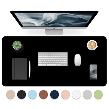 Leather Desk Pad, Mouse Pad, Non-Slip Desk Protector Mat, Leather Desk Blotter, Computer Desk Pad, Waterproof Desk Mat for Office Home Decor - Beige (31.5×15.7 Inches)