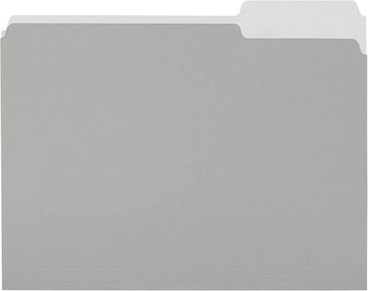 Amazon Basics File Folders for Organization, Letter Size, 1/3 Cut Tab, Gray, 36-Pack
