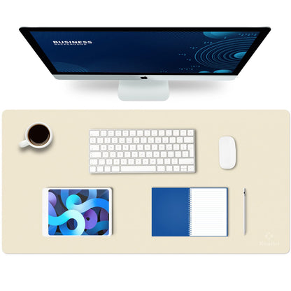 K KNODEL Large Office Desk Mat, Leather Mouse Pad (31.5"x15.7", Black)