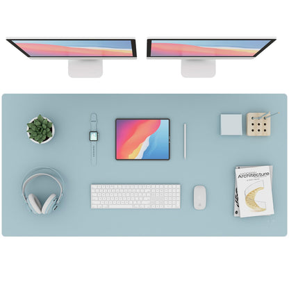 K KNODEL Large Office Desk Mat, Leather Mouse Pad (31.5"x15.7", Black)