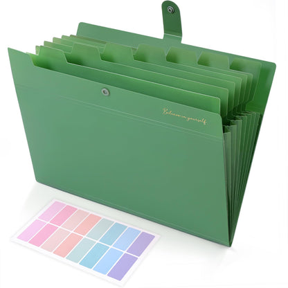 SKYDUE Expanding File Folder, Accordion File Organizer with 8 Pockets, Expandable Document Paper Receipt Holder for School Office Hospital, Letter/A4 Size Pink