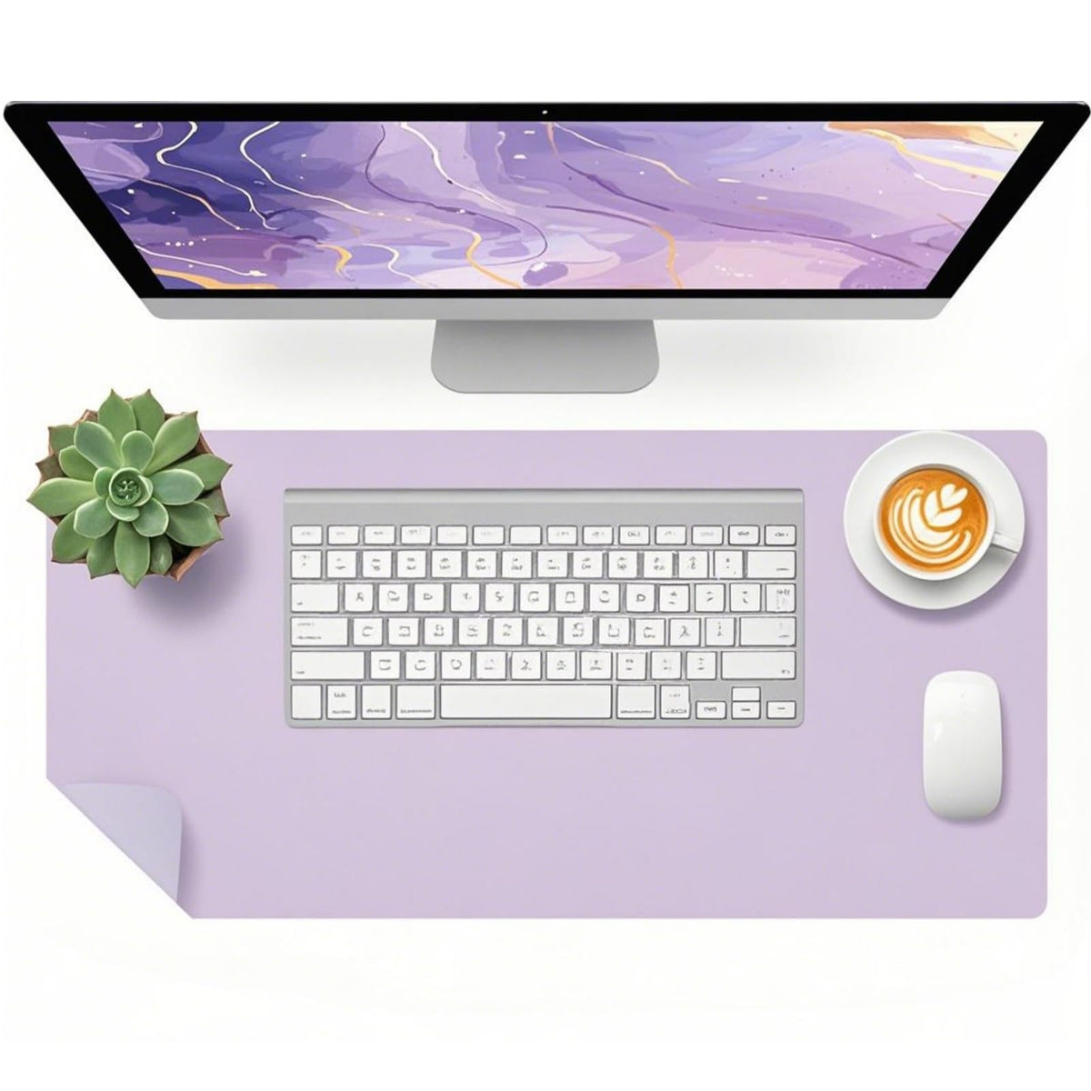 Leather Desk Pad, Mouse Pad, Non-Slip Desk Protector Mat, Leather Desk Blotter, Computer Desk Pad, Waterproof Desk Mat for Office Home Decor - Beige (31.5×15.7 Inches)