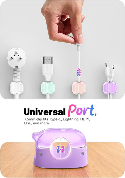 8 Pack Cable Clips, Cord Organizer, Cute Spring Cord Holder