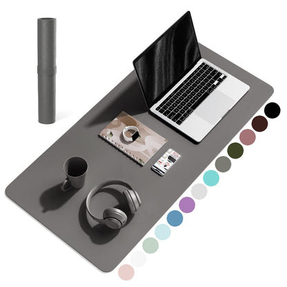 YSAGi Non-Slip Leather Desk Pad, Waterproof Laptop Computer Desk Keyboard Mat, Table Protector Blotter Mat, Large Mouse Pad for Office/Work/Home/Decor(Dark Brown, 31.5" x 15.7")