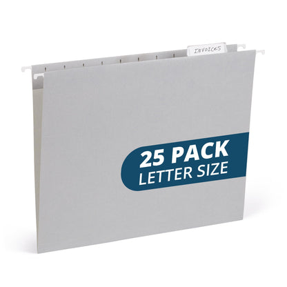 Blue Summit Supplies 25 Hanging File Folders, Letter Size, Black
