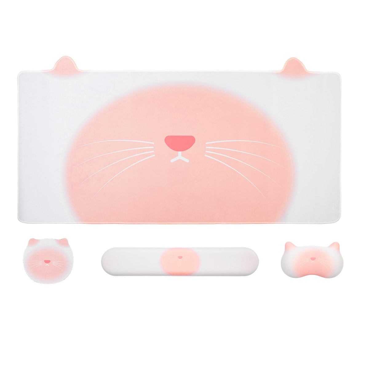 Gaming Desk Mat with Keyboard Wrist Rest Set, 4 in 1 Mouse Pad Set