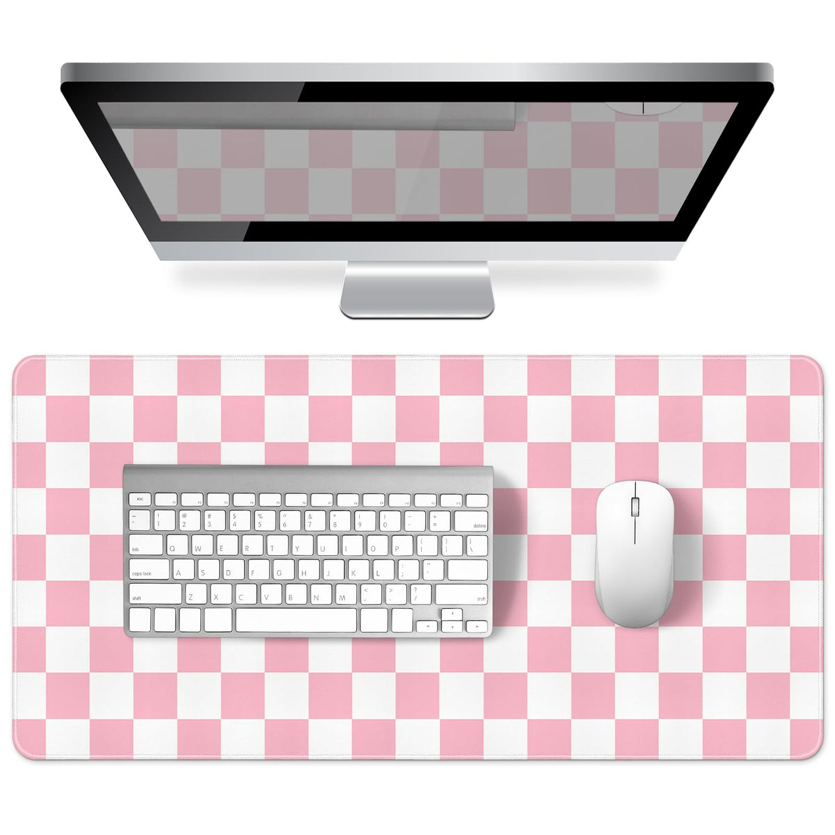 Green Striped Desk Mat Large Mouse Pad Cute Desk Pad Keyboard Computer Mat