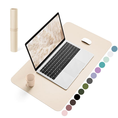 YSAGi Non-Slip Leather Desk Pad, Waterproof Laptop Computer Desk Keyboard Mat, Table Protector Blotter Mat, Large Mouse Pad for Office/Work/Home/Decor(Dark Brown, 31.5" x 15.7")