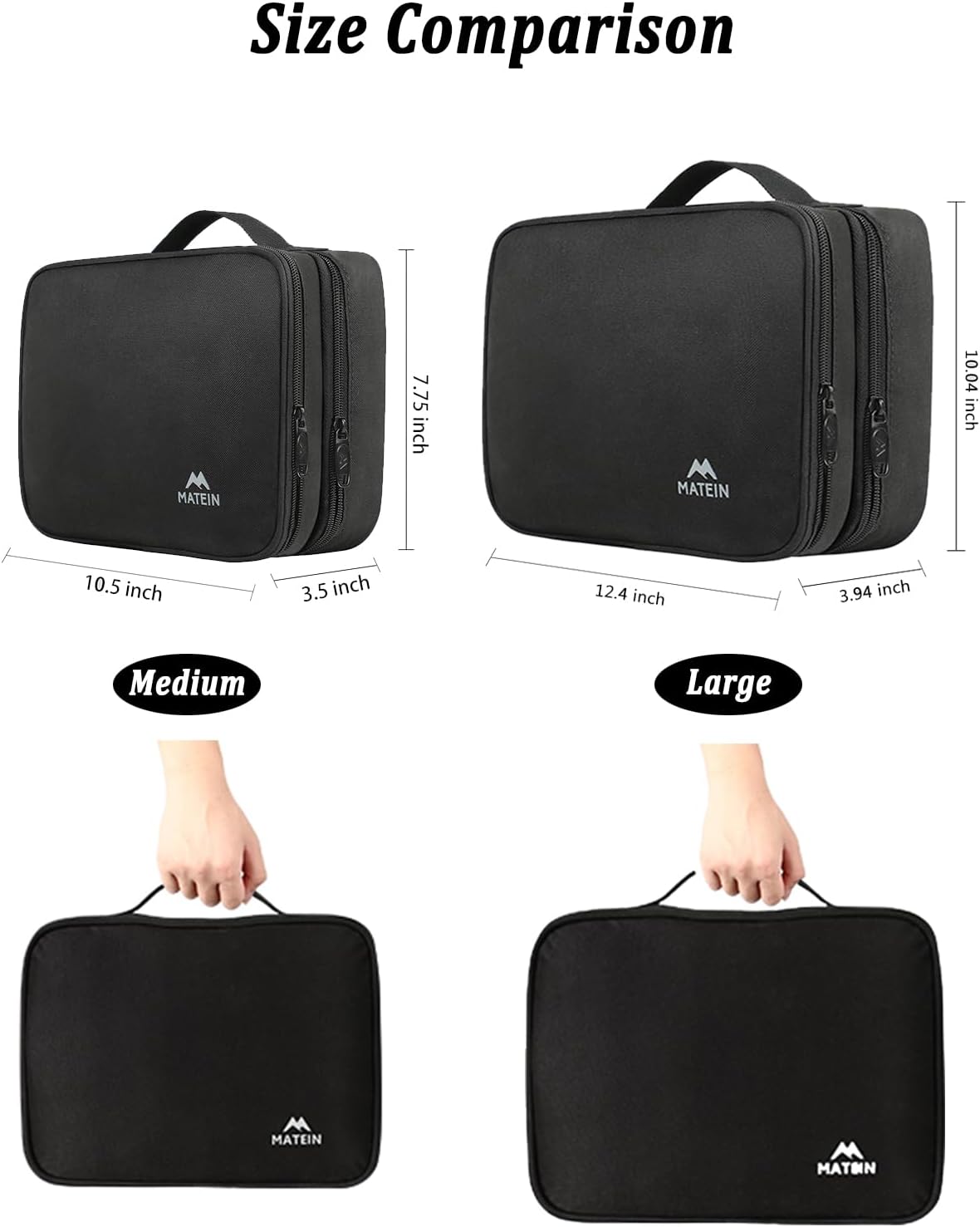 MATEIN Electronics Organizer Travel Case, Cable Organizer Bag, Black