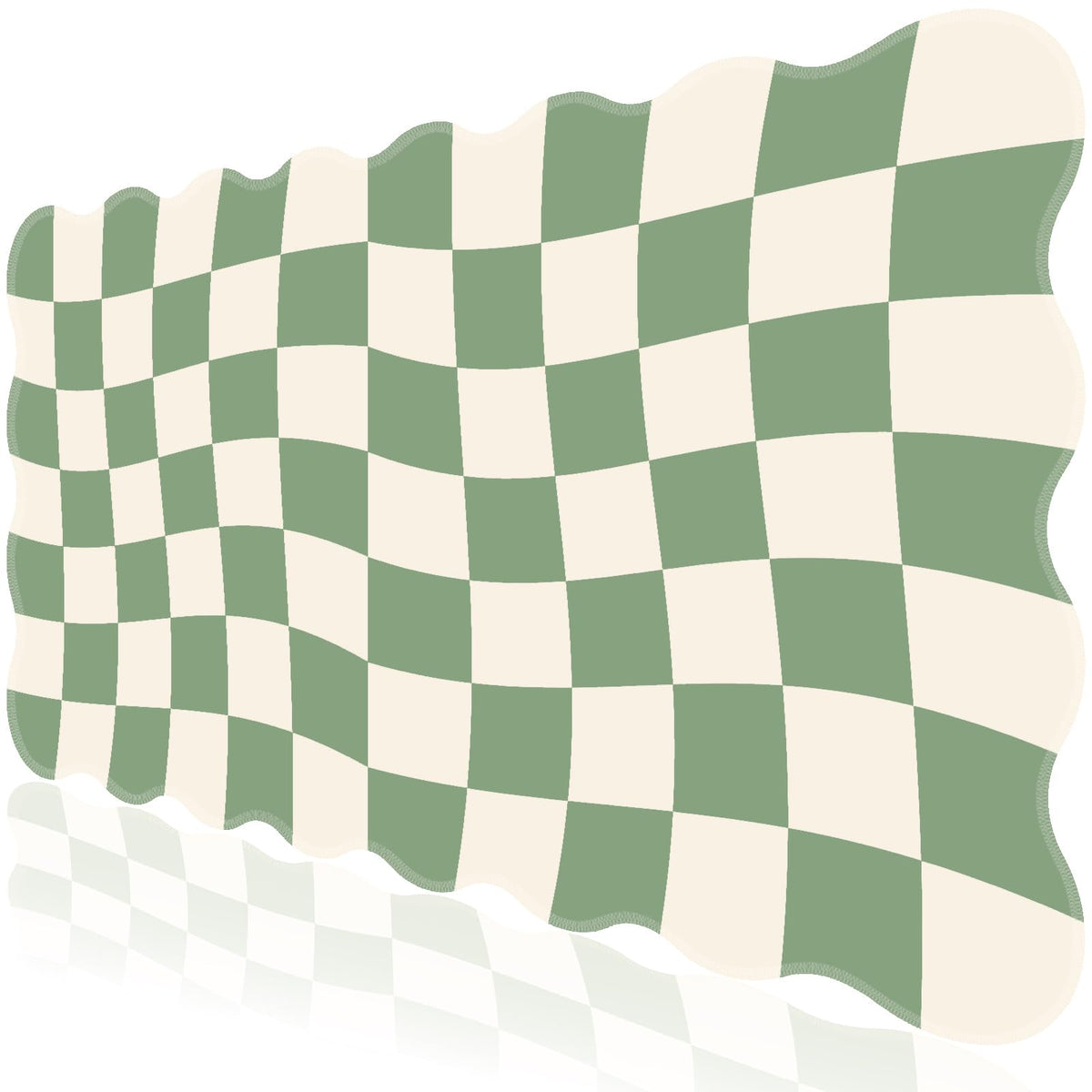 L-SPOUTTO Pink Mouse Pad,Geometric Desk Mat XXL Large Scalloped Gaming Mousepad,35.4x15.7in Non-Slip Rubber Base Keyboard Pad Waterproof Desktop Mat for Laptop Computer Game Home Office-Checkered