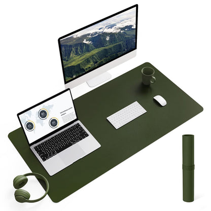 YSAGi Non-Slip Leather Desk Pad, Waterproof Laptop Computer Desk Keyboard Mat, Table Protector Blotter Mat, Large Mouse Pad for Office/Work/Home/Decor(Dark Brown, 31.5" x 15.7")