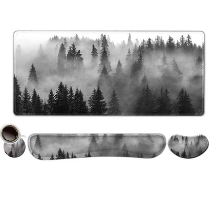 ToLuLu Extended Gaming Mouse Pad, Memory Foam Keyboard Mouse Wrist Rest Set