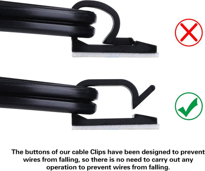 XHF 120PCS 5/8” Black Adhesive Cable Wire Wall Light Clips, Cord Holder