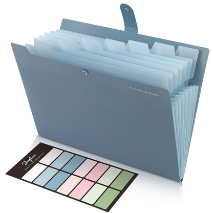 SKYDUE Expanding File Organizer with 8 Pockets, Accordion File Folders with Labels, Portable Document Paper Bill Receipt Organizer, Home College School Office Supplies, Letter Size,Milk Tea Brow
