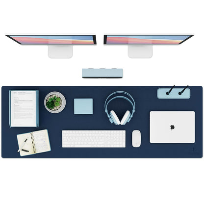 K KNODEL Large Office Desk Mat, Leather Mouse Pad (31.5"x15.7", Black)