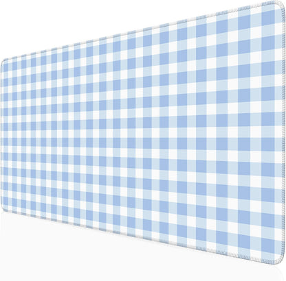Checkered Desk Mat Cute Pink Pastel XXL Large Mouse Pad Aesthetic Boho Desk Pad with Stitched Edges, Office Decor Keyboard Pad Mouse Mat for Computer