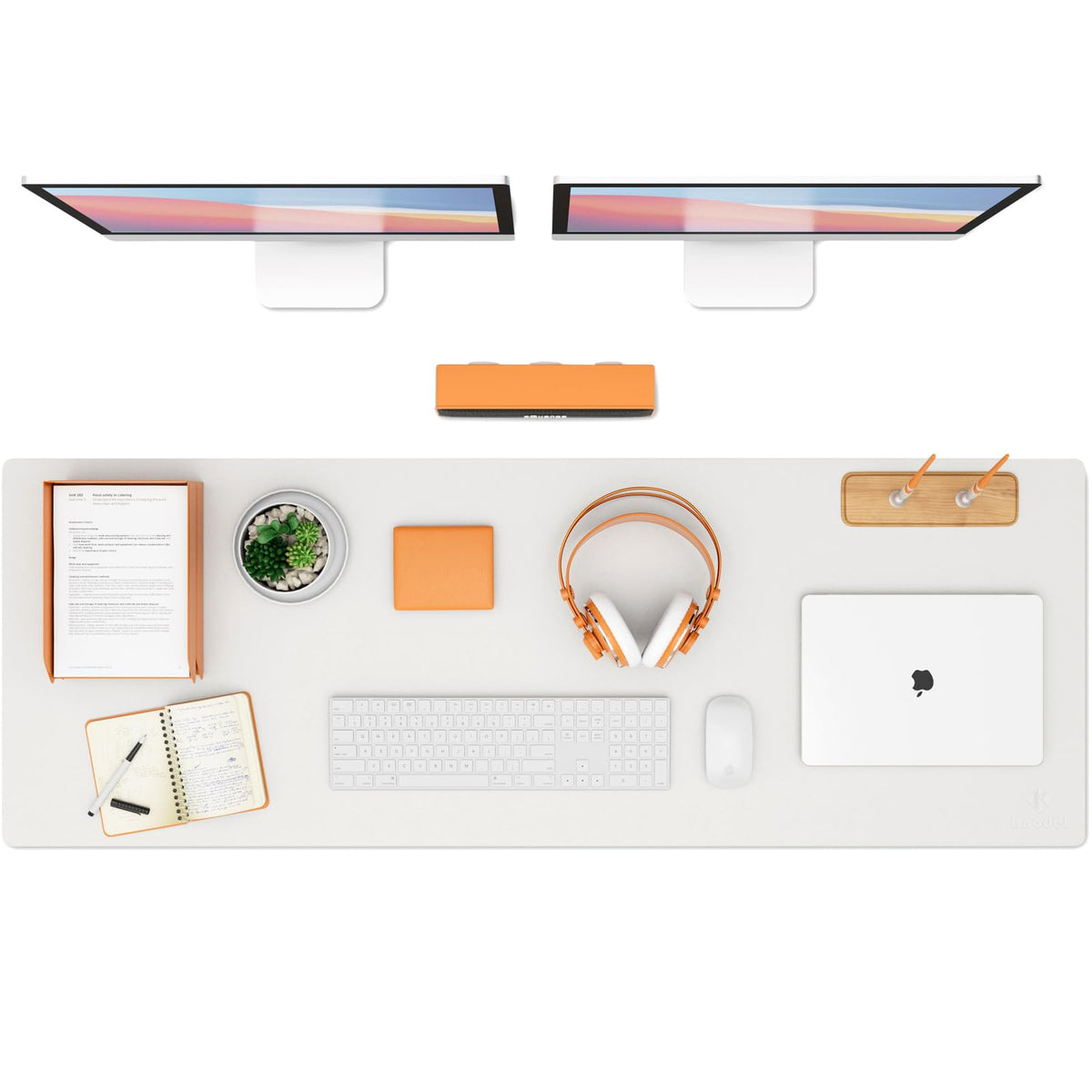 K KNODEL Large Office Desk Mat, Leather Mouse Pad (31.5"x15.7", Black)