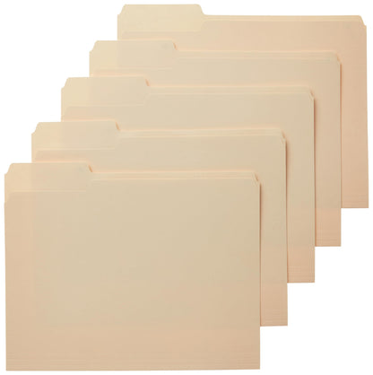 Amazon Basics Sturdy Manila File Folders, 1/3 Tabs in Assorted Positions for Filing and Easy Labeling, Legal Size, 8.5 x 14 inch, 100-Pack