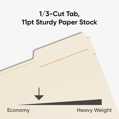 Smead File Folders Letter Sized, 1/3-Cut Tab, Assorted Positions, Letter Size Manila Folders, 100 Per Box (10330)