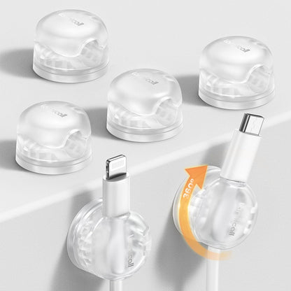 Lamicall 6 Pack Rotatable Cord Organizer, [1s Lock] Spring Cable Clips