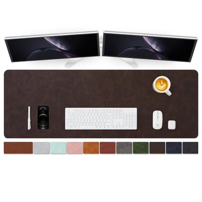 Distressed Leather Desk Mat - Non-Slip PU Desk Pad for Office and Home - Desk Organization and Accessories - Ideal for Large Mouse Pad and Desk Mats on Top of Desks(Tan,31.5"x 15.7")