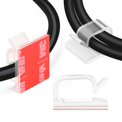 XHF 60PCS 5/8” Clear Adhesive Cable Wire Wall Light Clips, Cord Holder