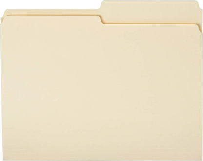 Amazon Basics Manila File Folders, Letter Size, 1/2 Tab in Left and Right Positions, 8.5" x 11", 36-Pack
