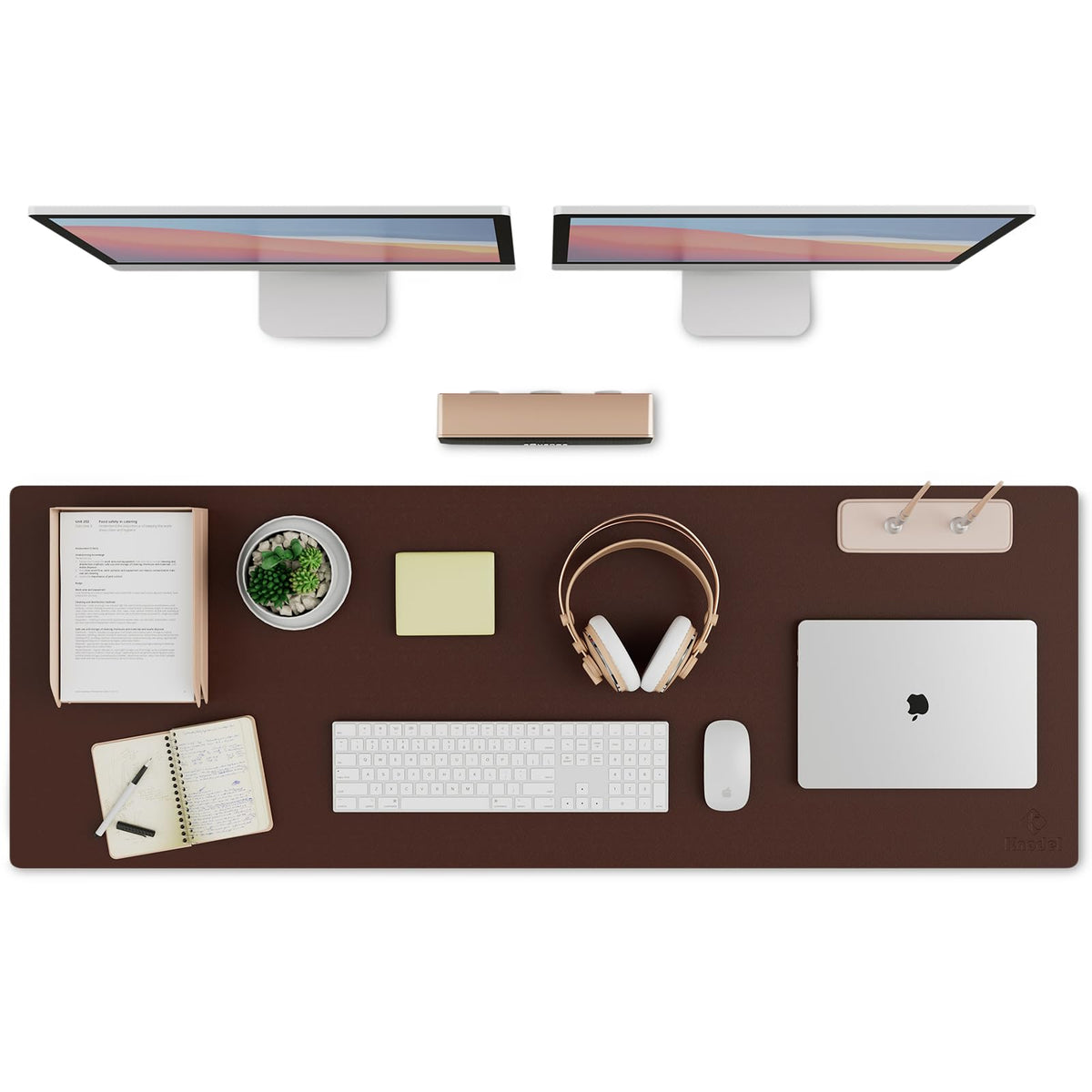 K KNODEL Large Office Desk Mat, Leather Mouse Pad (31.5"x15.7", Black)