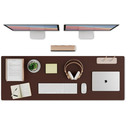 K KNODEL Large Office Desk Mat, Leather Mouse Pad (31.5"x15.7", Black)