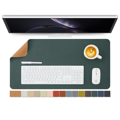 Cork Desk Mat - Dual-Sided Desk Pad for Office and Home - Desk Organization and Accessories - Ideal for Large Mouse Pad and Desk Mats on Top of Desks(Dark Green,90cmx 43cm)