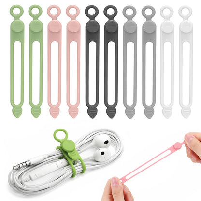25 Pcs Silicone Cable Ties, Reusable Cable Straps Wire Organizer.
