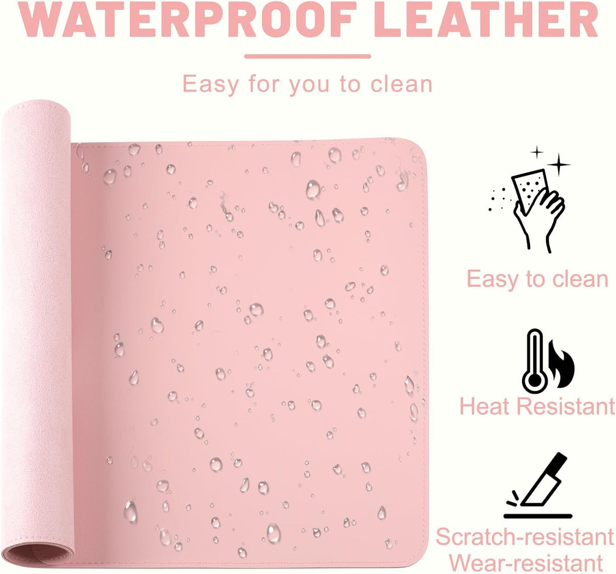Leather Desk Mat, Desk Pad for Keyboard and Mouse Large Mouse Pads for Desk