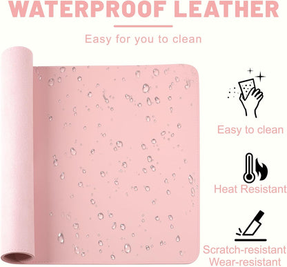 Leather Desk Mat, Desk Pad for Keyboard and Mouse Large Mouse Pads for Desk