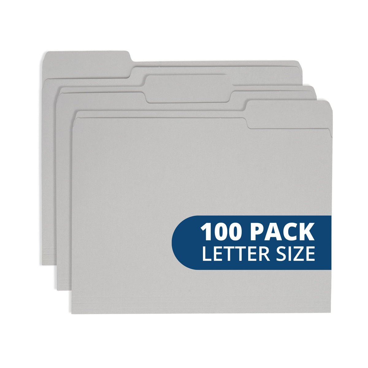 Blue Summit Supplies 100 File Folders, Letter Size, 1/3 Cut Tab, Red