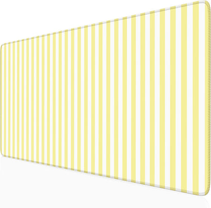 Beige Striped Desk Mat Cute Pastel XXL Large Gaming Mouse Pad Desk Pad Kawaii Aesthetic Home Office Decor Cozy Keyboard Laptop Computer Mat