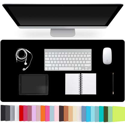 Leather Desk Pad Protector,Non-Slip Desk Pad(Black, 23.6" x 13.7")