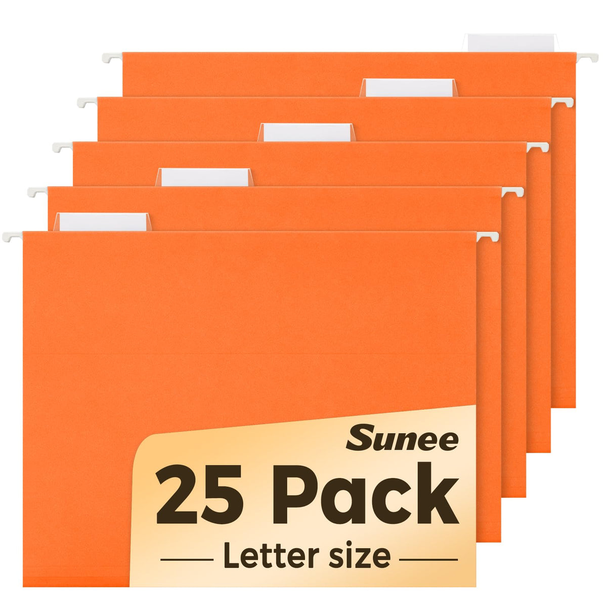 SUNEE 25 Count Hanging File Folders, Pastel Colors, Hanging File Folders Letter Size, Hanging Folders with 1/5-cut Tabs, Designed for Bulky Files, Filing Cabinets, Medical Charts