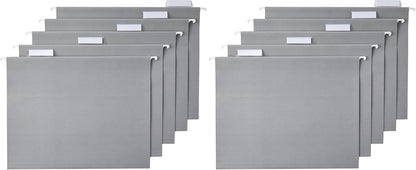 Amazon Basics Hanging File Folders with Adjustable Tabs for Document Organization, Letter Size, 8.5x11 inches, Black, 25-Pack
