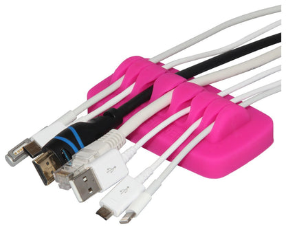 Heaviest Cable Organizer on the Market! Compact and Weighted Desktop Cord Holder for Desk and Nightstand, Eco-Friendly Silicone, No Bad Smell, Bundled with 4 Reusable Cable Ties! (Black)