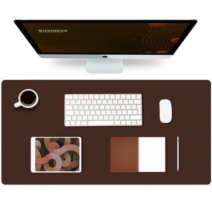 K KNODEL Large Office Desk Mat, Leather Mouse Pad (31.5"x15.7", Black)