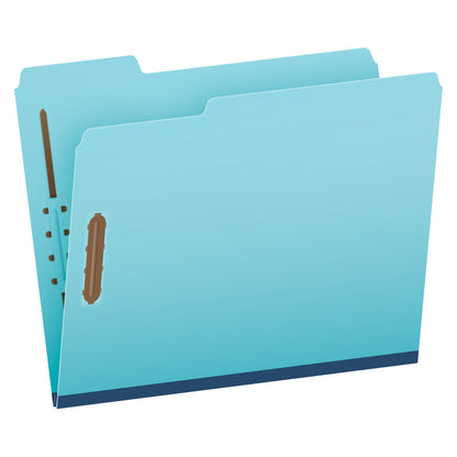 Pendaflex Globe Weis Pressboard Fastener Folders, Letter Size, Light Blue, 1" Expansion, 1/3 Cut, 25/BX (615F21-3BLU)