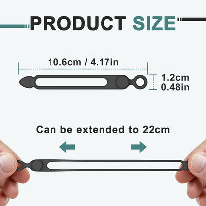 20 Pcs Silicone Cable Ties, Reusable Cord Organizer Cable for Electronics, Office, Home Travel Essentials, Earphone, Phone Charger (20*black)