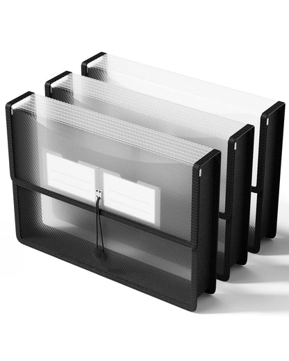 ThinkTex Plastic Expanding File Folders, Transparent Envelopes with Elastic