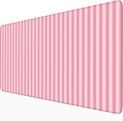 Beige Striped Desk Mat Cute Pastel XXL Large Gaming Mouse Pad Desk Pad Kawaii Aesthetic Home Office Decor Cozy Keyboard Laptop Computer Mat