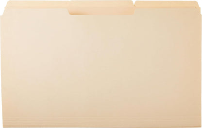 Amazon Basics Sturdy Manila File Folders, 1/3 Tabs in Assorted Positions for Filing and Easy Labeling, Legal Size, 8.5 x 14 inch, 100-Pack